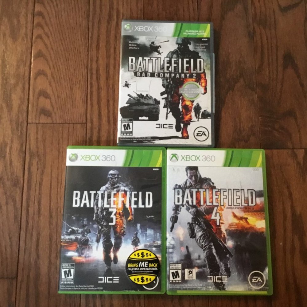 Battlefield Xbox 360 Bundle- 3 Games Included & Tested!